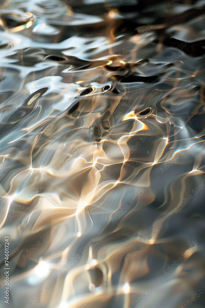Poster Abstract background with reflections and caustics. Futuristic background image. Created with Generative AI technology.