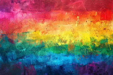 Tuinposter LGBTQ Pride chevron. Rainbow romance colorful prismatic beauty diversity Flag. Gradient motley colored stalls LGBT rightsparade asexual love pride community © Leo