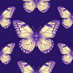 lila Butterfly seamless tile pattern background, ai generated