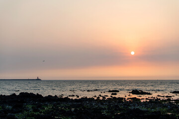 View of the sunset at the seaside