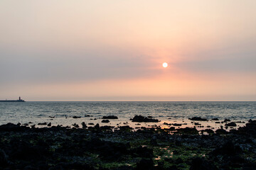 View of the sunset at the seaside