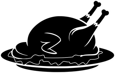 roasted illustration chicken silhouette meal logo roaster icon cook outline fried dinner cooking food restaurant hot kitchen meat lunch shape of cooking food for vector graphic background