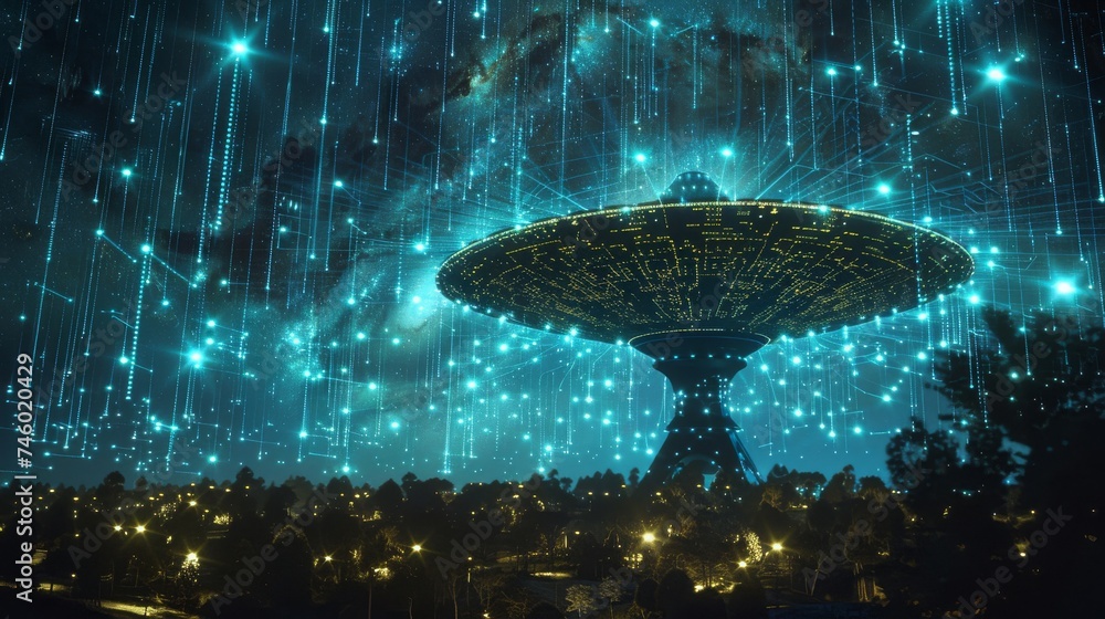 Poster ai analyzing deep space signals.