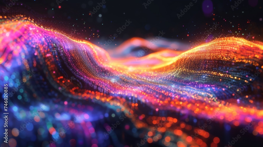 Poster an abstract representation of unstructured data being transformed into structured data. imagine a vi