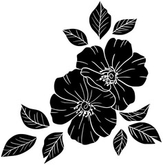 plant illustration tree silhouette nature logo fruit icon flower outline floral garden leaf berry branch ripe dogwood green natural shape of leaf berry for vector graphic background