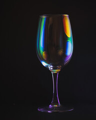 glass of wine on a black background