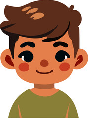 Child head, boy face, kid avatar.