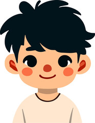 Child head, boy face, kid avatar.