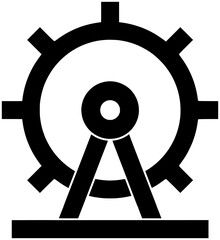 Obraz premium amusement illustration carnival silhouette fun logo ferris icon park outline wheel entertainment ride holiday fair attraction leisure festival carousel shape of ride holiday for vector graphic backgro