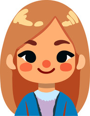 Obraz premium Child head, girl face, kid avatar.