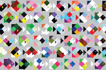Illustration Abstract of the square fish on light grey background.