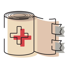 Colored first aid bandage Medicine icon Vector