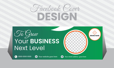Professional business facebook cover page timeline web ad banner template with photo place modern layout white background and Vivid red shape and text design