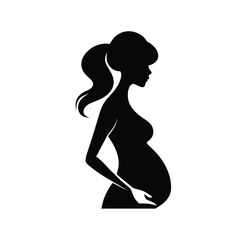 Pregnant woman, vector logo, isolated
