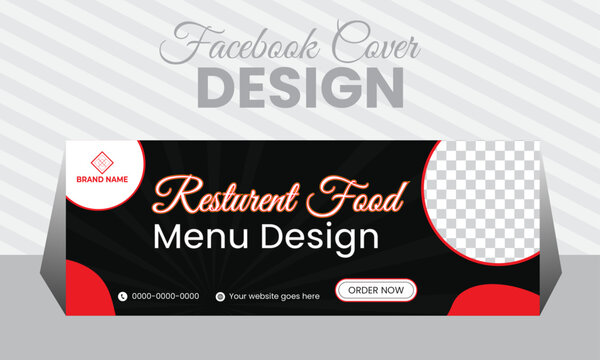 Professional business facebook cover page timeline web ad banner template with photo place modern layout white background and Vivid red shape and text design