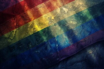 LGBTQ Pride width. Rainbow beloved colorful sky blue diversity Flag. Gradient motley colored seafoam LGBT rightsparade love self evolution pride community - obrazy, fototapety, plakaty
