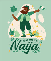 Nigerian St Patrick's Day Kiss Me I'm Naija t-shirt
