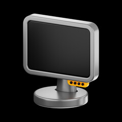 premium technology computer monitor icon 3d rendering on isolated background