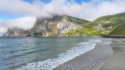 Kvalvika Beach on the Lofoten Islands, Norway