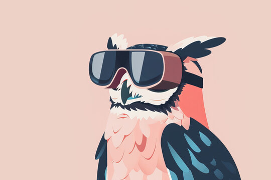 Parrot engaged in a virtual reality experience. Generative ai image