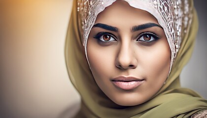 portrait of a pretty young muslim woman, portrait of a woman, pretty muslim woman