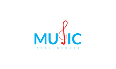 Creative i latter music logo design.