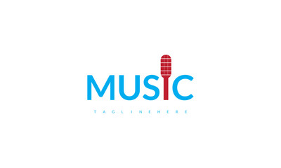 Creative i latter music logo design.