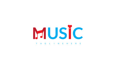 Creative i latter music logo design.
