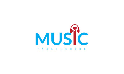Creative i latter music logo design.