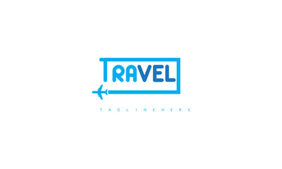 typography travel logo design template