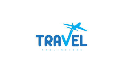 Creative V  travel logo design template