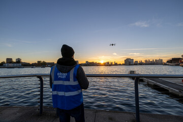 Sunset drone pilot
