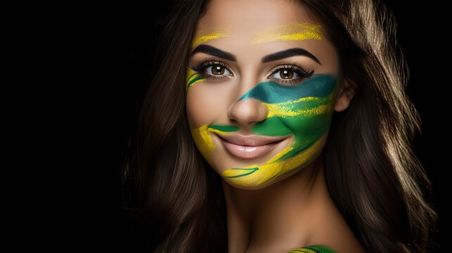 Brazilian Football Fan Portrait with Make-Up