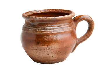 Traditional Handcrafted Ceramic Mug Isolated on White Background
