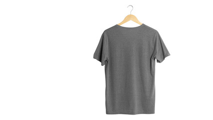 Blank gray t-shirt mockup compose isolated on empty background, grey tshirt mock-up concept for design