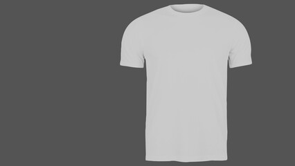 Blank gray t-shirt mockup compose isolated on empty background, grey tshirt mock-up concept for design