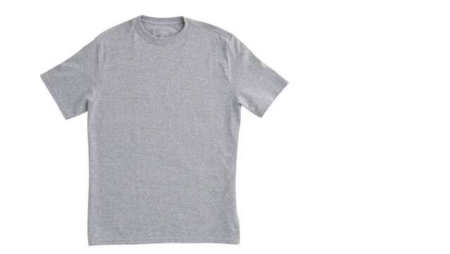 Blank gray t-shirt mockup compose isolated on empty background, grey tshirt mock-up concept for design