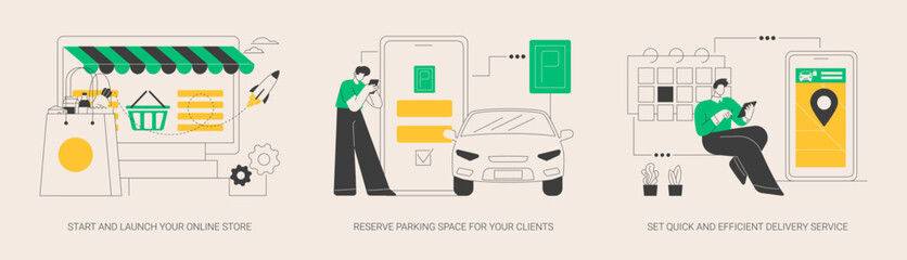 Online store pickup service abstract concept vector illustrations. © Visual Generation