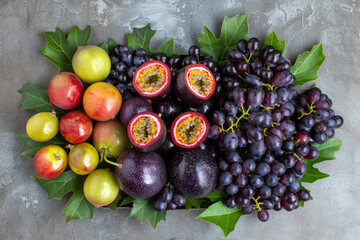 raisins et de fruits de la passion