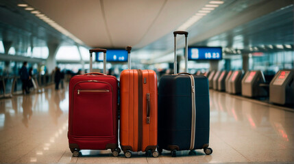 Luggage suitcases at the airport