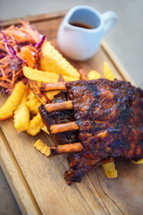 BBQ Ribs With French Fries - 746032809