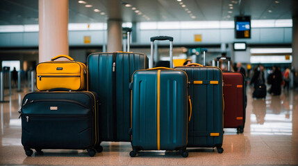 Luggage suitcases at the airport
