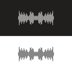 Black sound waves. Abstract music wave, radio signal frequency and digital voice visualisation. Tune equalizer vector set. Monochrome volume audio lines, soundwaves rhythm