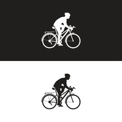 Cyclist Logo Person Riding Bicycle Icon
