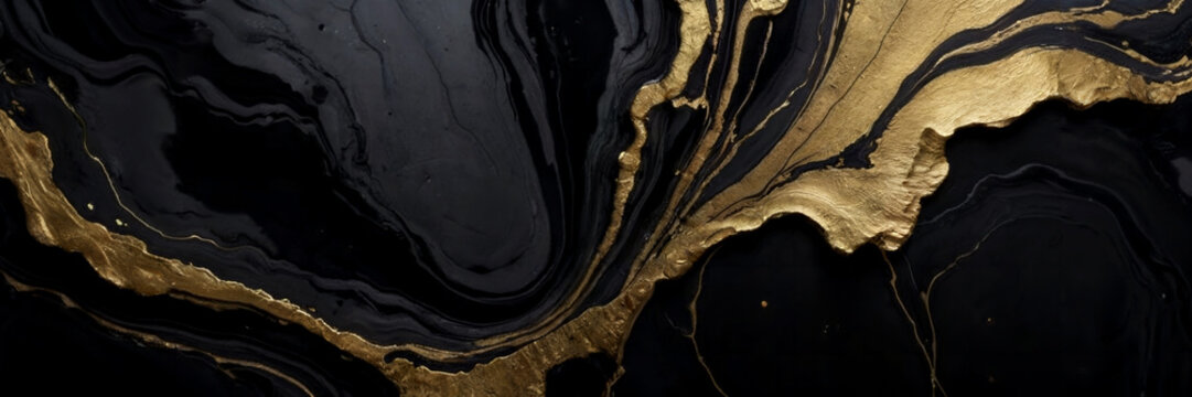 Black marble stone texture background material. Marble luxury realistic black gold marble background. Stone veneer, marbling texture design. © lumerb
