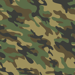 Fototapeta premium Army texture camouflage classic vector seamless pattern for print clothing, paper, fabric