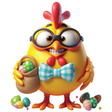 Easter 3D Funny Chicken Clipart