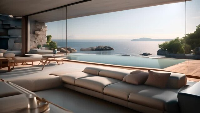A lounge with sea view
