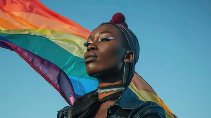 Diverse Unity - LGBTQ+ Pride. A powerful close-up of queer  people , their faces and expressions capturing a narrative of pride, unity, and the vibrant spirit of the LGBTQ+ community