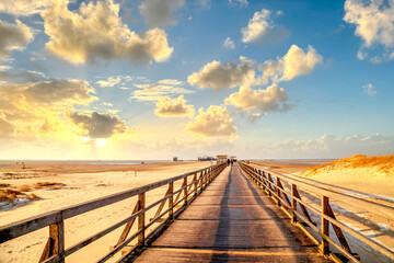 Fototapeta premium Strand von Sankt Peter Ording, Nordsee, Deutschland 